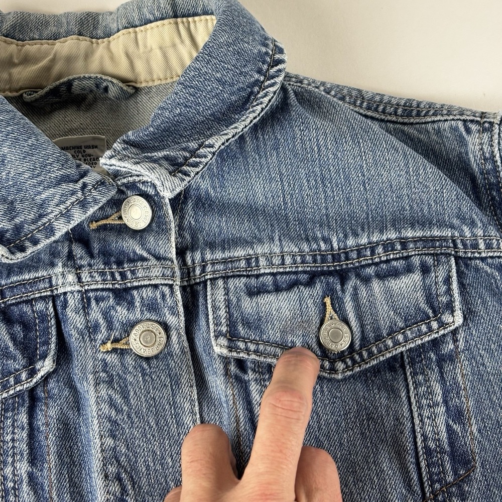 Womens Medium Ladies GAP Jean Jacket Blue Denim Y2k Vintage Classic - Picture 5 of 11